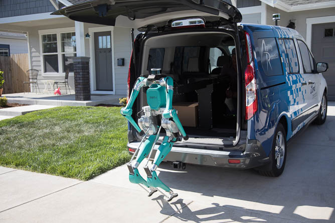 Autonomiczny robot Forda, dostawca paczek, robot dostarczy paczkę, ford, samochody autonomiczne, autonomiczne dostawy towarów